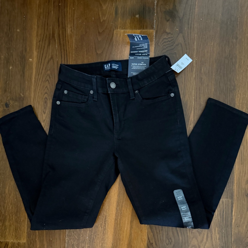 GAP Universal Legging Jeans 4/27 Short Black Super Stretch